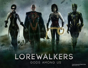 Fullbody Illustration of the Injustice League with replaced faces.