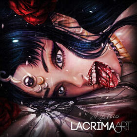 Fanart drawing of princess Nehelenia licking a broken mirror.