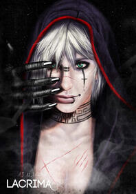 Digital portrait of a male Dungeons and Dragons warlock character.