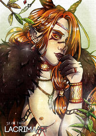 Anime styled fantasy portrait of a horned male character with pointed ears.