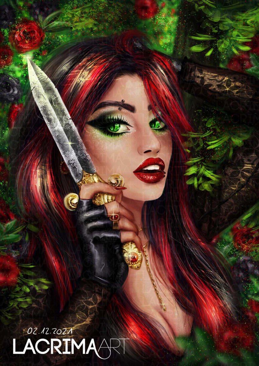 Semi realistic portrait commission of a single character.